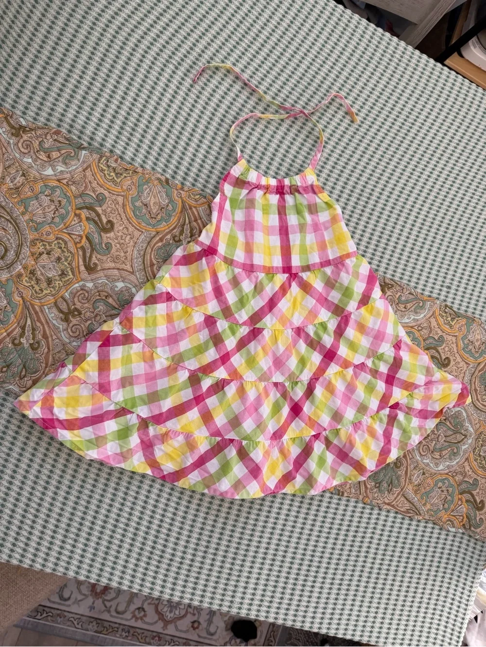 Vintage Y2K Gymboree Toddler Girl Plaid Halter Dress 3T Like new 100% cotton